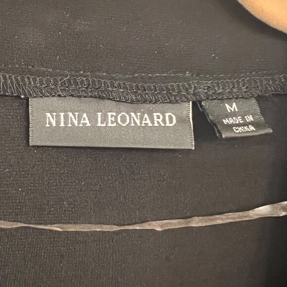 Nina Leonard QVC Womens Black Open Front Cardigan Shrug Jacket Medium - Picture 3 of 4